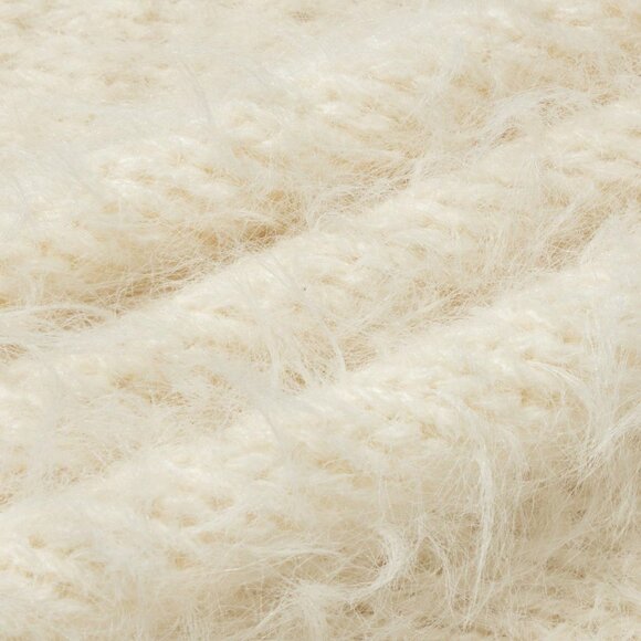 Beige Casual Women's Laid-Back Soft Fluffy Sweater - Picture 5 of 7